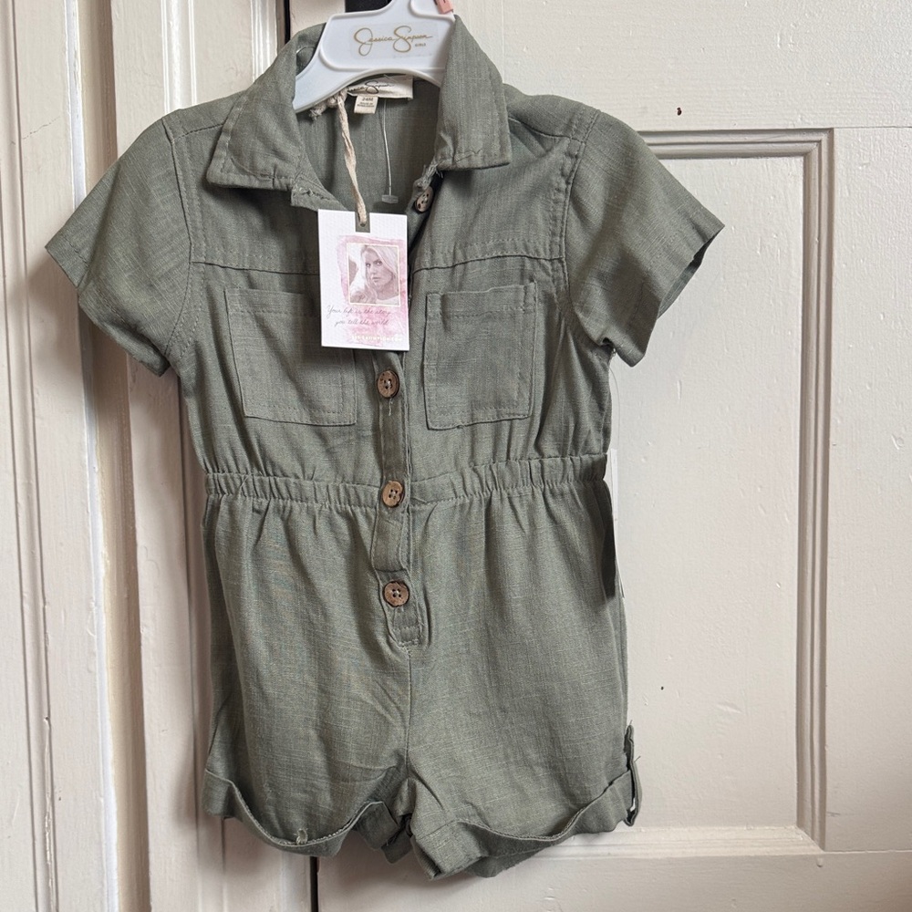 Jessica Simpson Olive Green Kids Romper